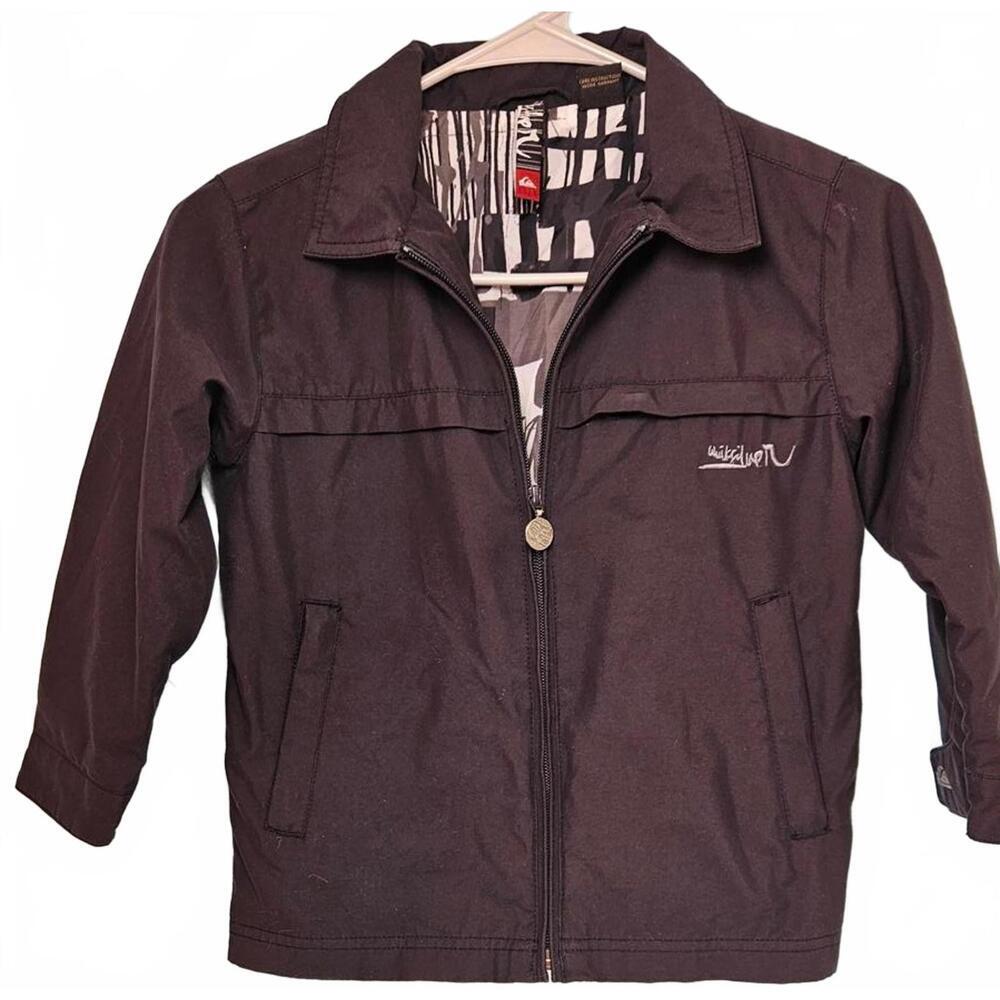 Quiksilver Kids Charcoal Gray Lightweight Jacket with Zip Front Size Medium 5-6
